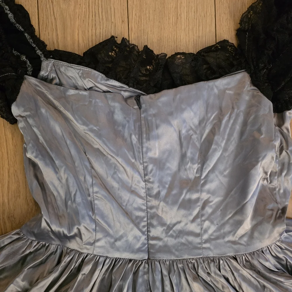 Current Mood Satin And Lace Mini Dress- Medium